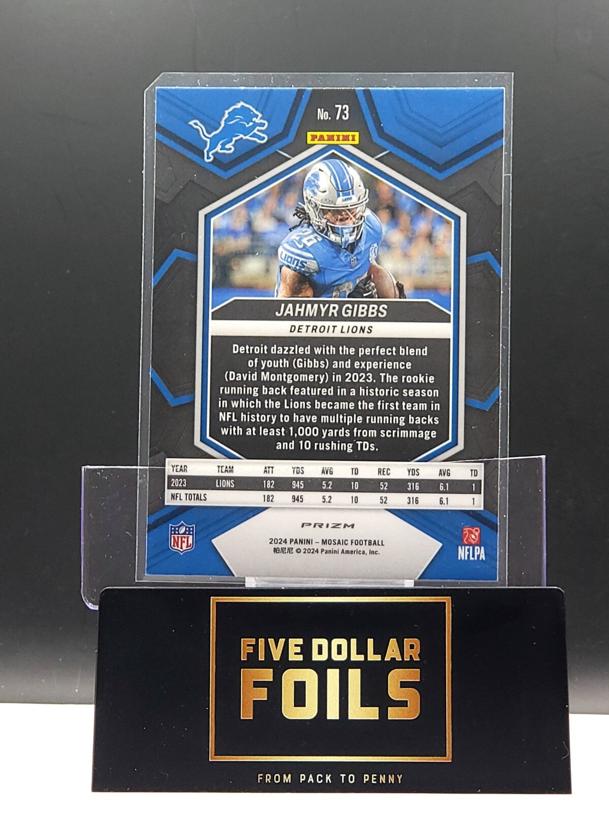 2024 Panini Mosaic - #73 Jahmyr Gibbs Yellow mosaic