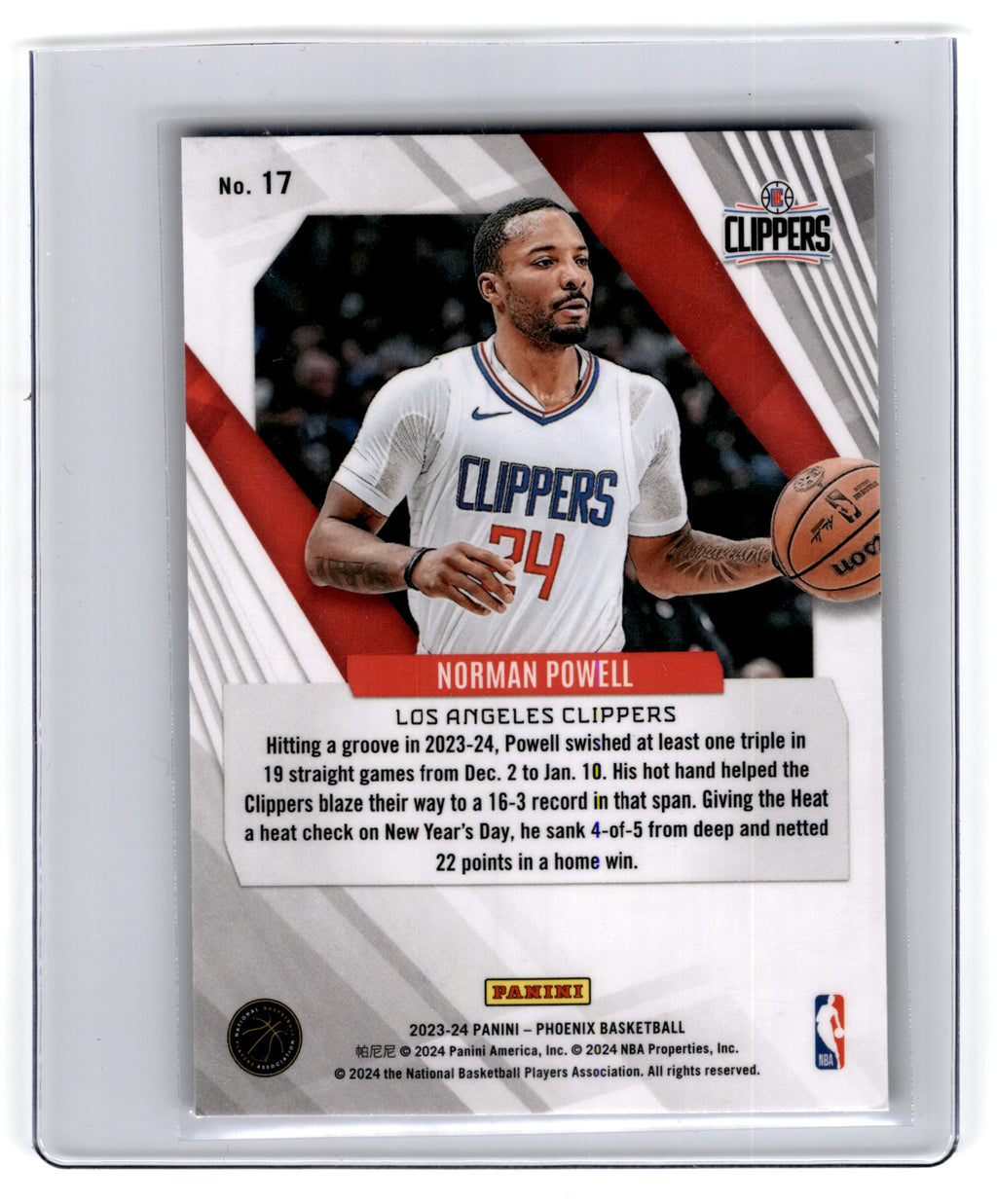 2023 Panini Phoenix Norman Powell #17 **Free Shipping @ $10+**