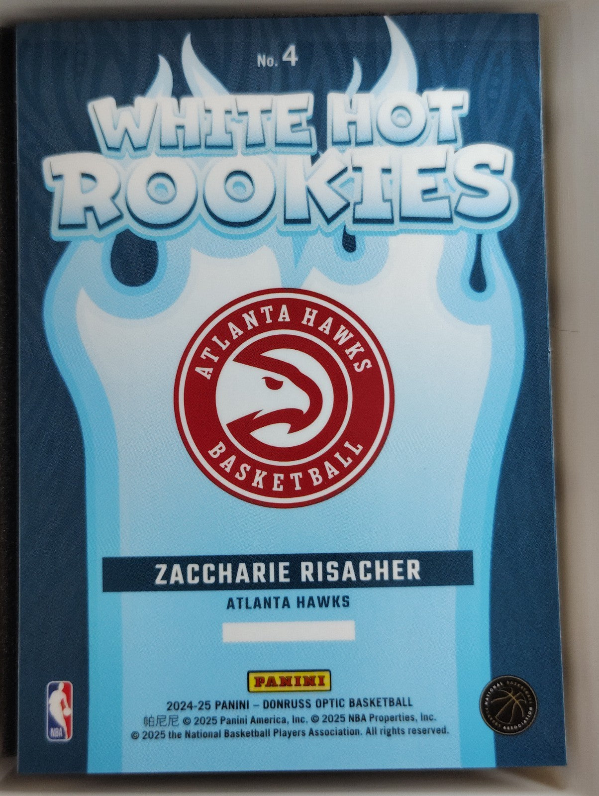 2024-25 Panini Donruss Optic White Hot Rookies #4 Zaccharie Risacher