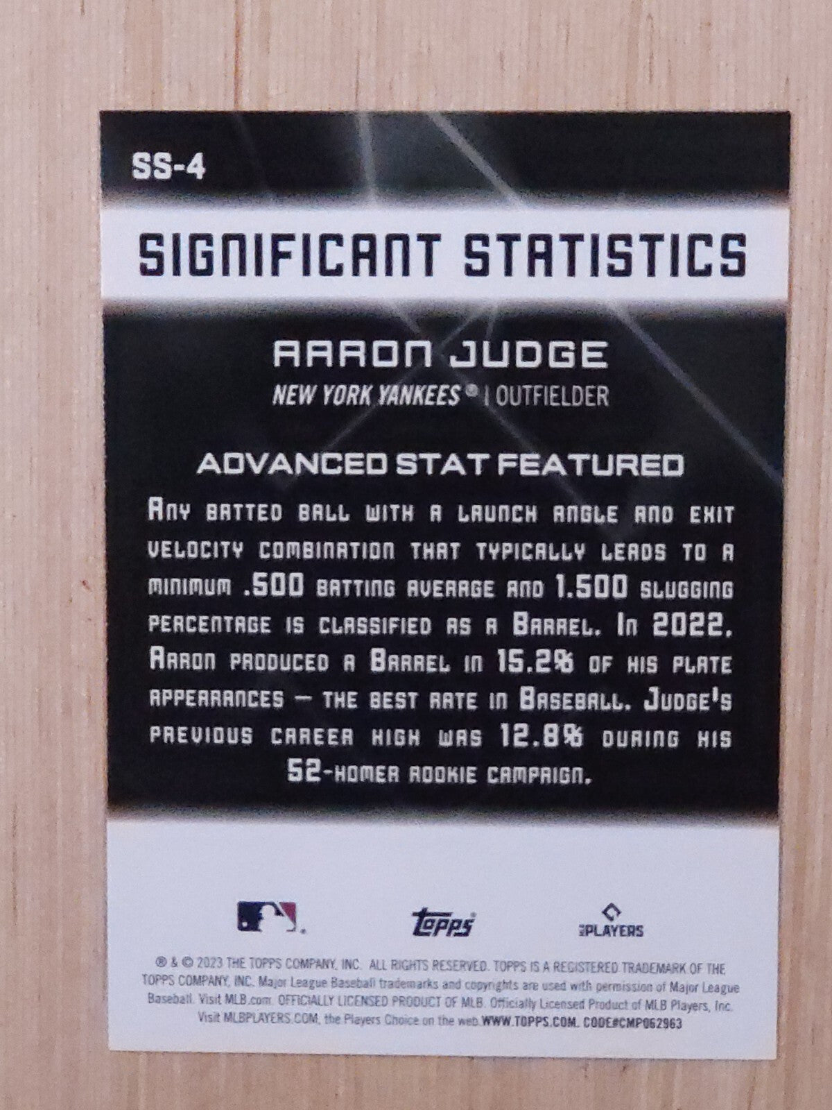 2023 Topps Series 2 - Significant Statistics Aaron Judge #SS-4