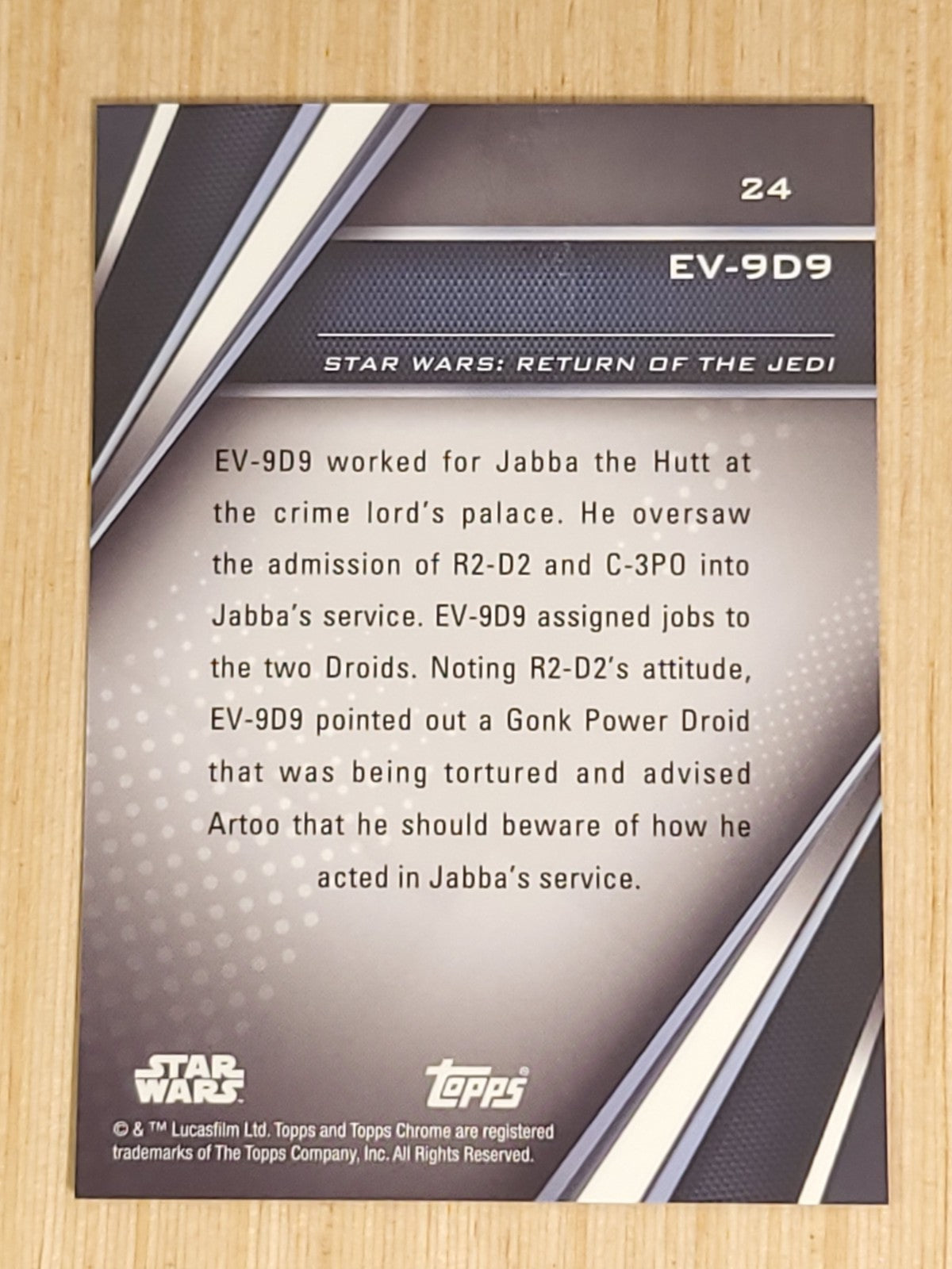 2023 Topps Chrome Black Star Wars EV-9D9 #24 Purple 045/125