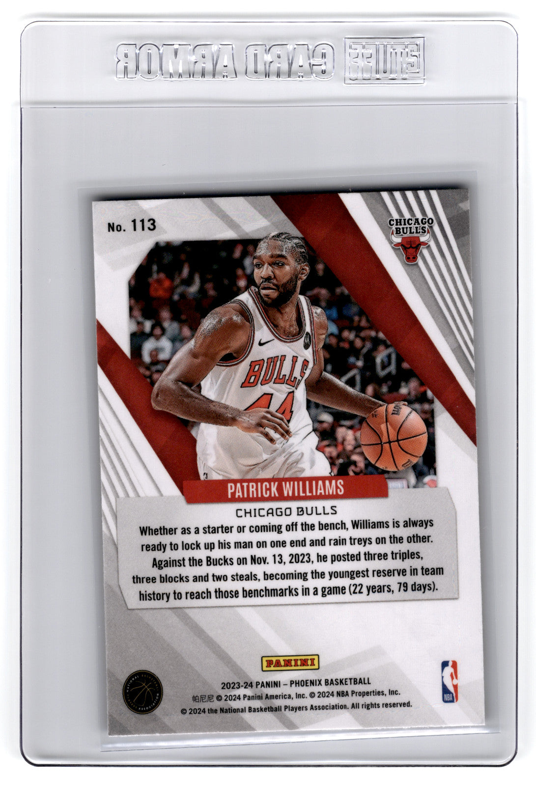 2023 Panini Phoenix Patrick Williams Red Ice #113  **Free Shipping @ $10+**