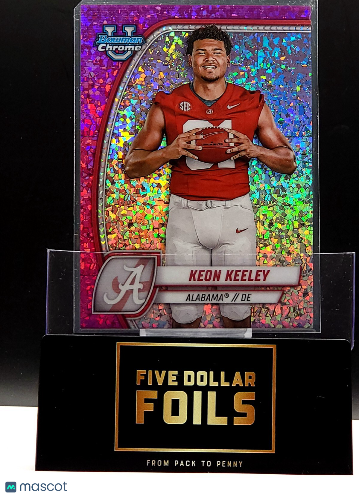 2024 Bowman University Chrome - #113 Keon Keeley Magenta Speckle 022/125