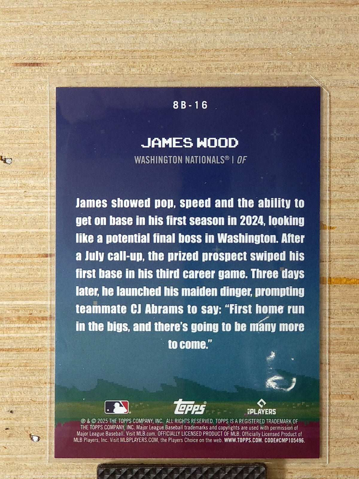 2025 Topps Celebration 8-Bit Ballers #8B-16 James Wood