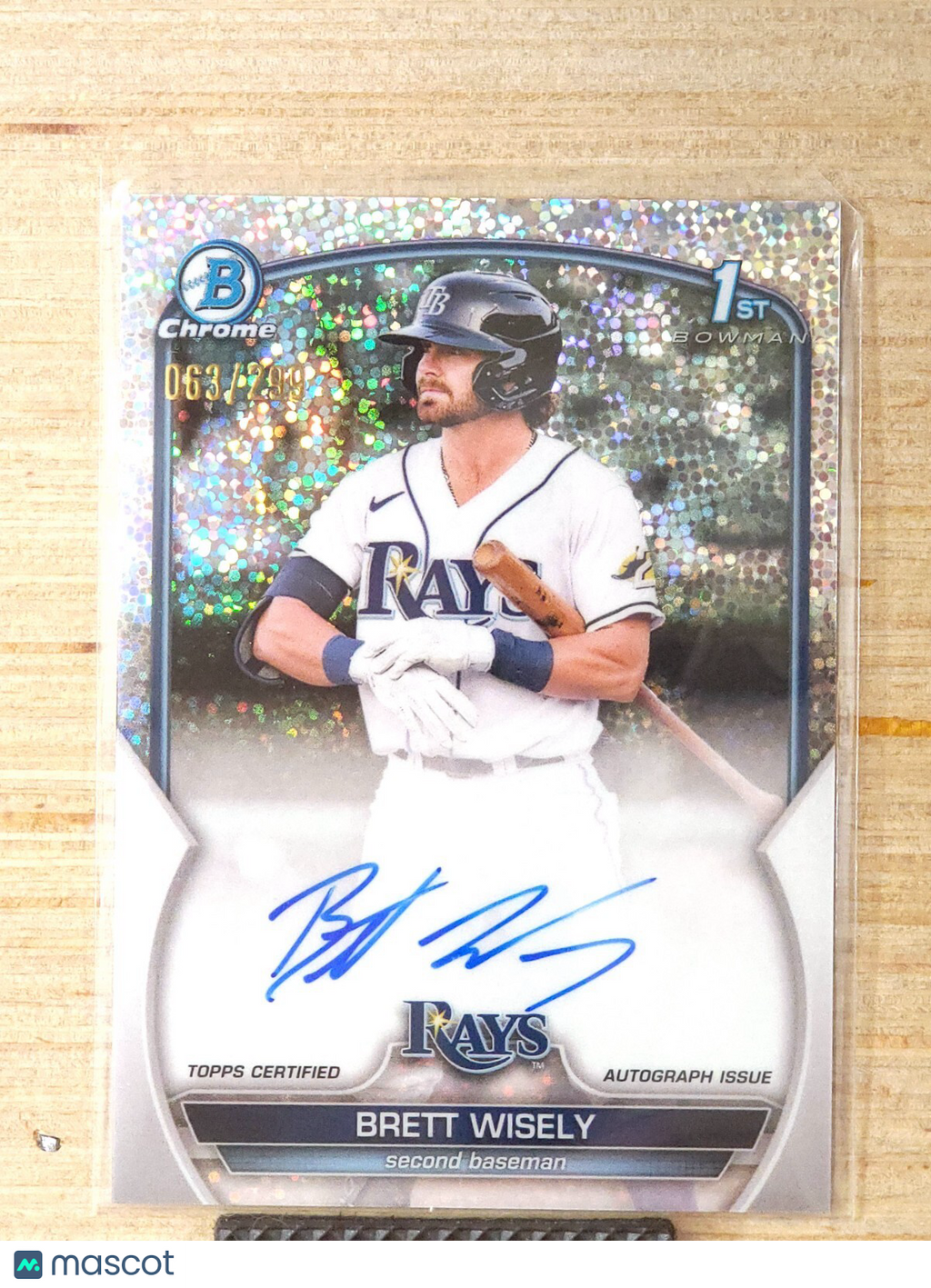 2023 Bowman Chrome - Prospect Autographs Brett Wisely #CPA-BW Speckle 063/299