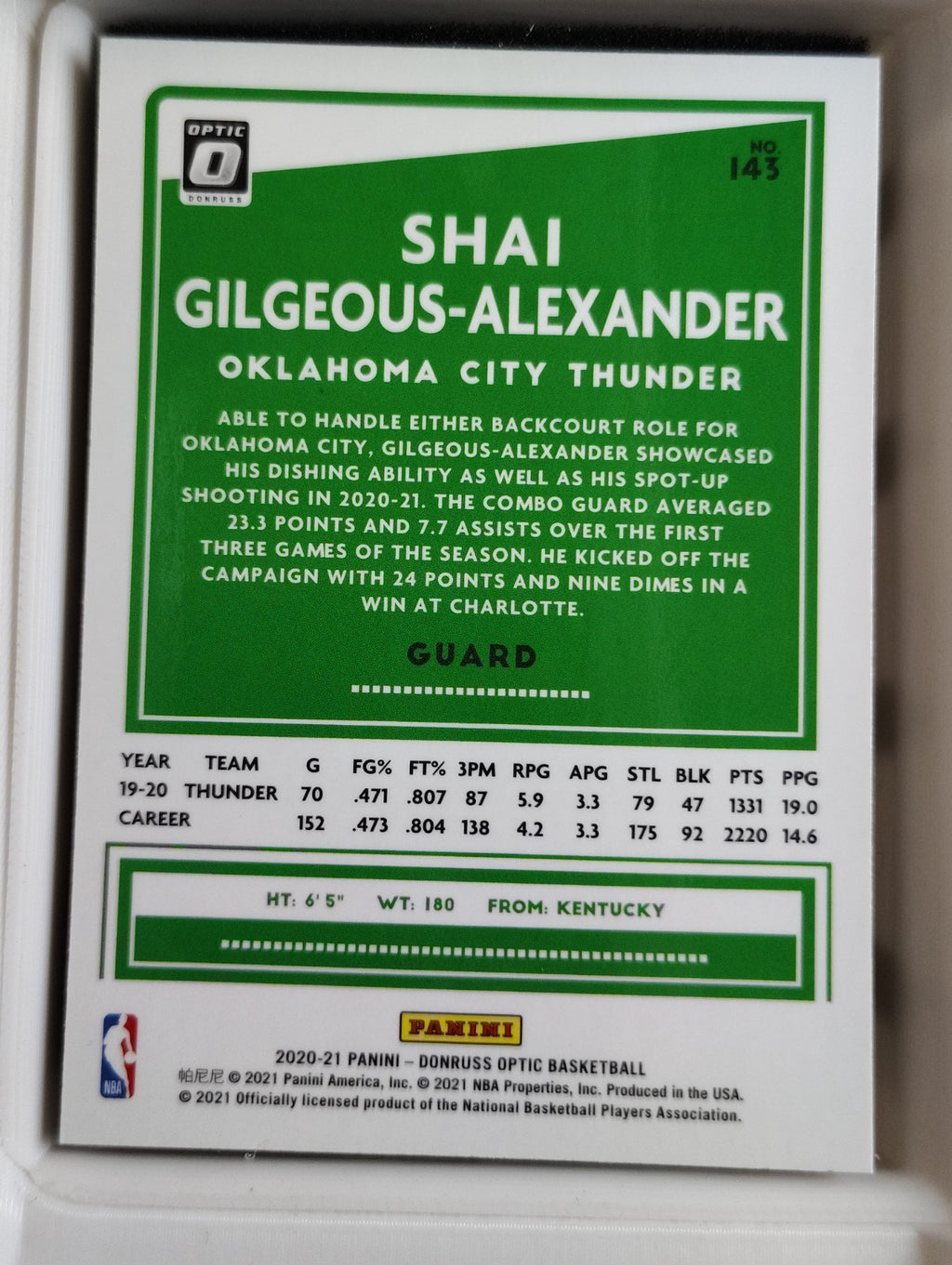2020-21 Panini Donruss Optic - Shai Gilgeous-Alexander #143