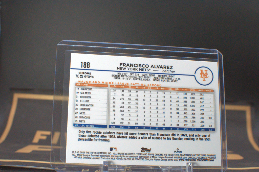 2024 Topps Chrome: Francisco Alvarez [RayWave] #188 **Free Shipping @ $10+**