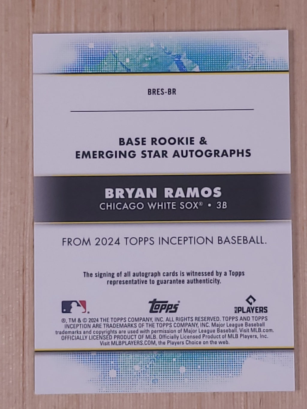 2024 Topps Inception #BRES-BR Bryan Ramos Teal 29/75