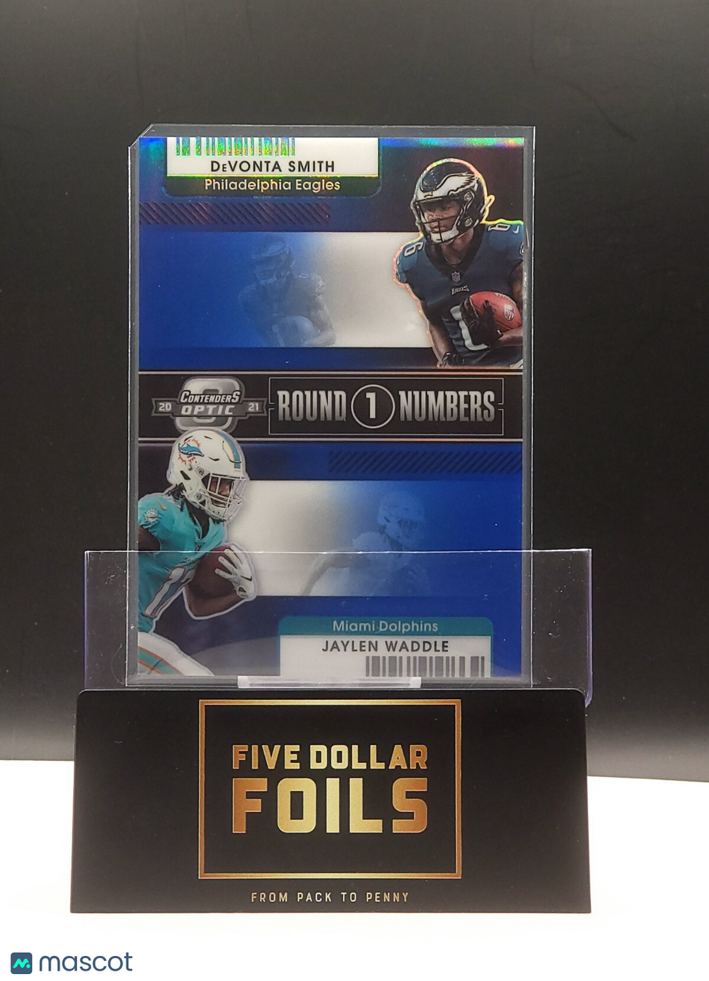 2021 Contenders Optic Round Numbers Blue #RN-ALA Jaylen Waddle Devonta Smith /99