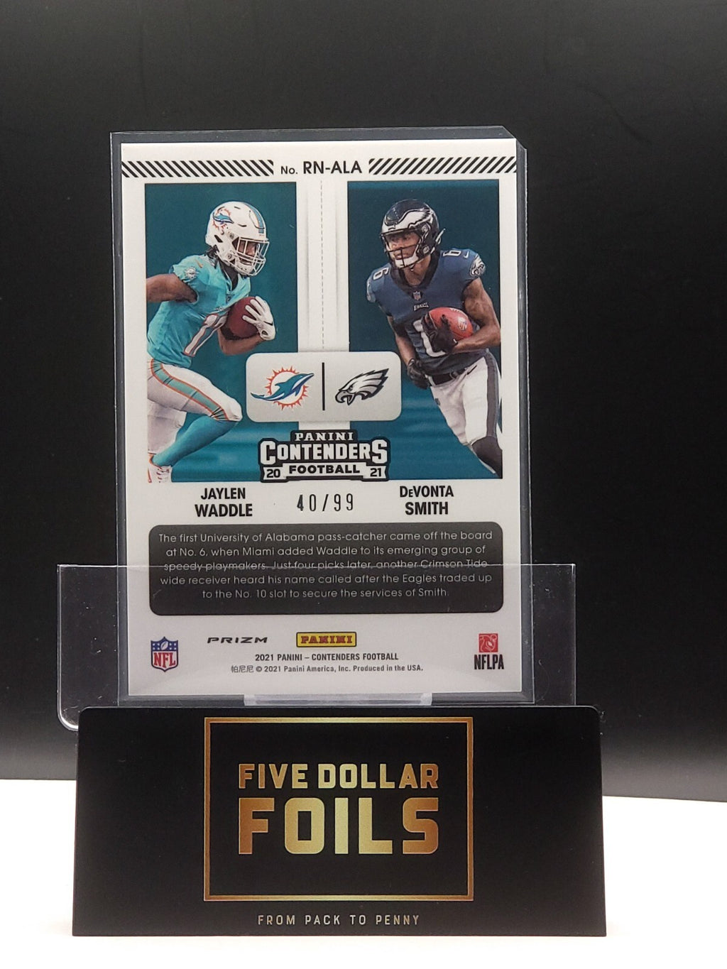 2021 Contenders Optic Round Numbers Blue #RN-ALA Jaylen Waddle Devonta Smith /99