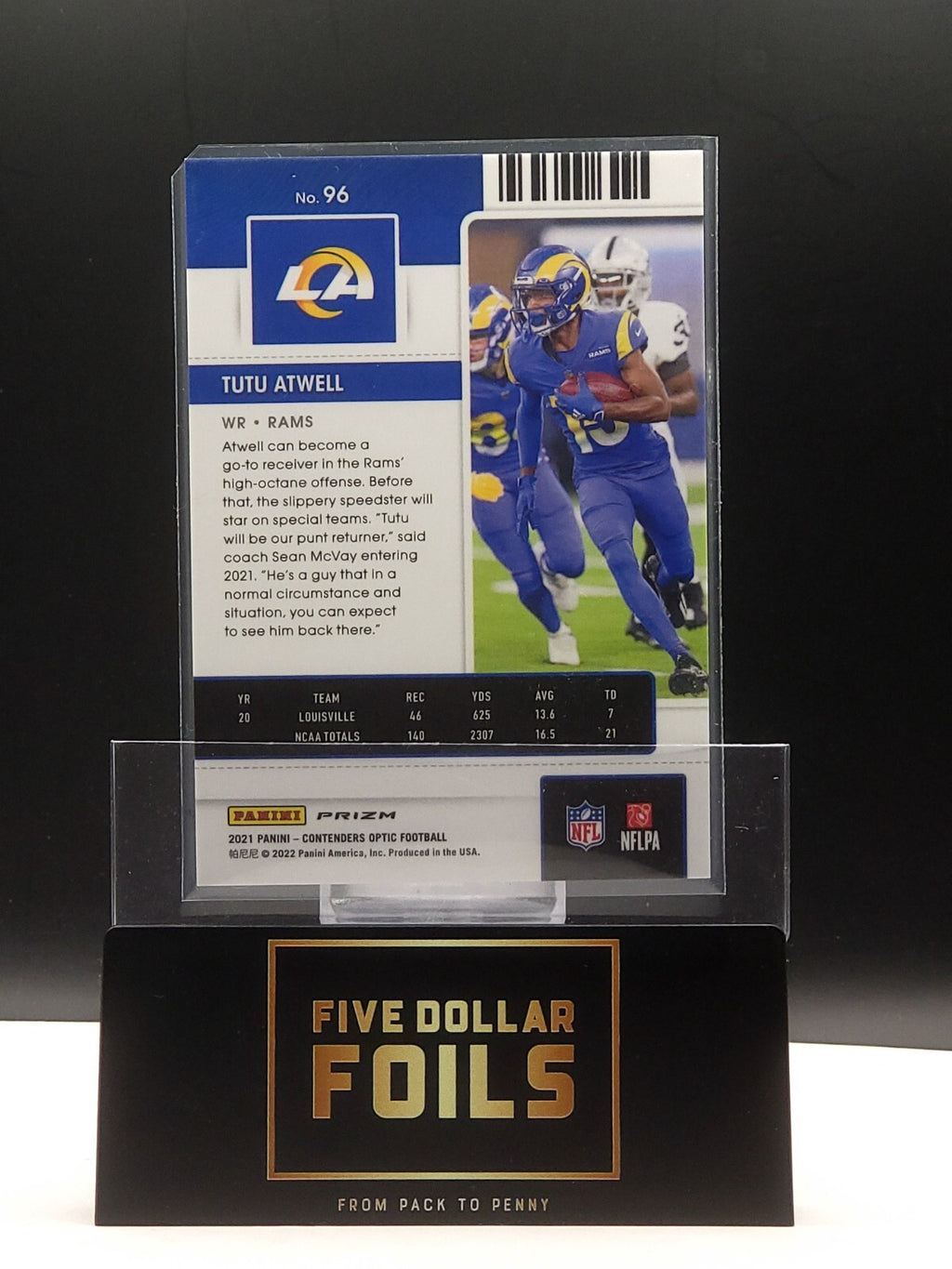 2021 Panini Contenders Optic - Rookie Ticket Silver Prizm # 96 Tutu Atwell