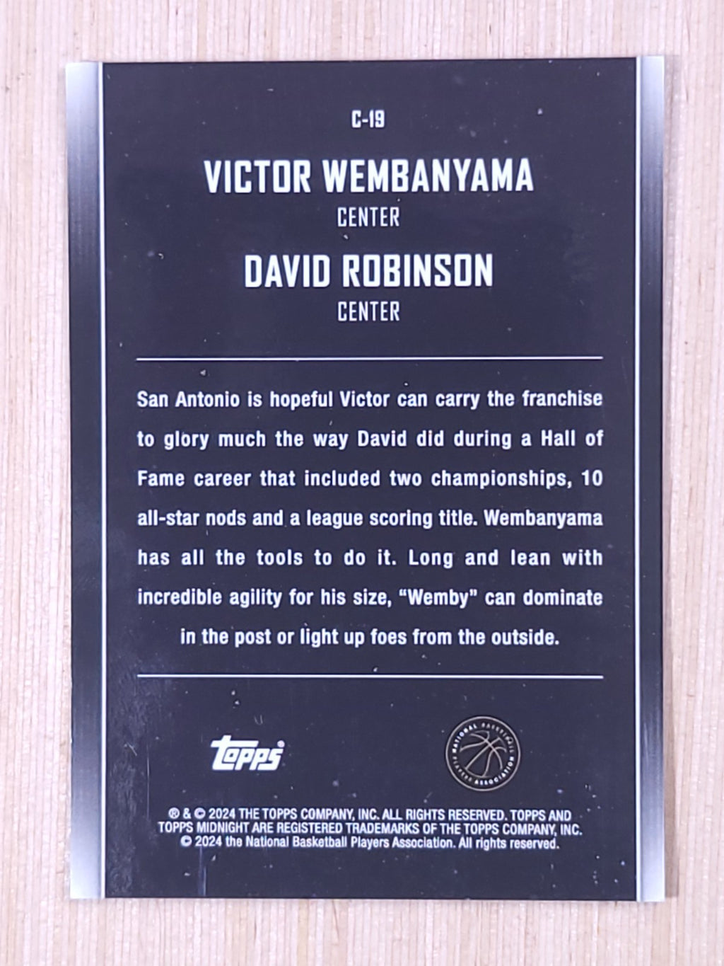 Victor Wembanyama/David Robinson 2023-24 Topps Midnight #C-19 Constellations /99