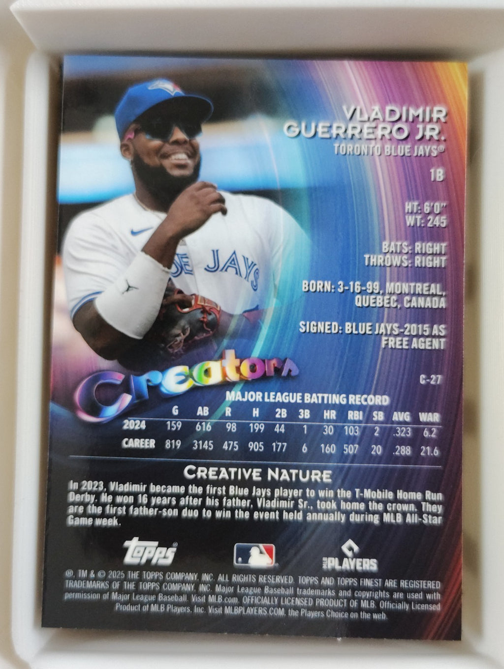 2025 Topps Finest - Creators Vladimir Guerrero Jr. #C-27