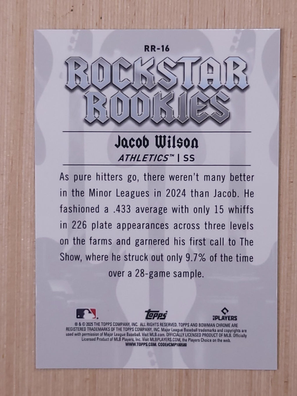 2025 Bowman - Rockstar Rookies Jacob Wilson #RR-16 (RC)