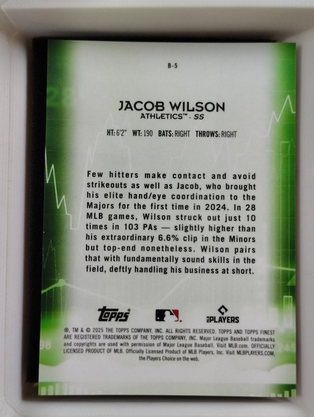 2025 Topps Finest Bullish Jacob Wilson #B-5