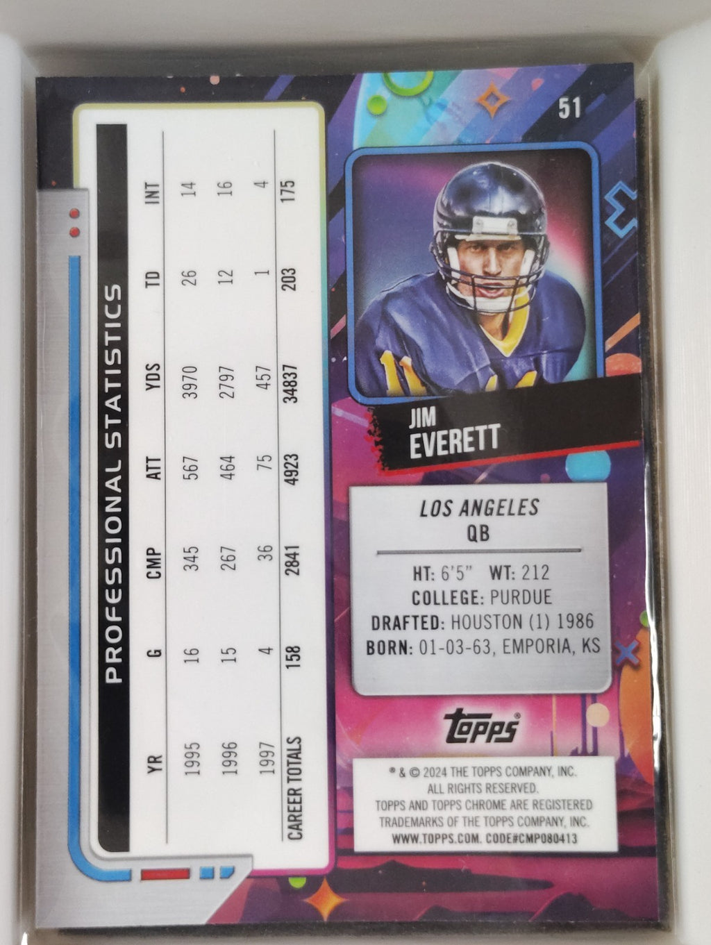 2024 Topps Cosmic Chrome - Jim Everett #51 Green Space Dust 58/75