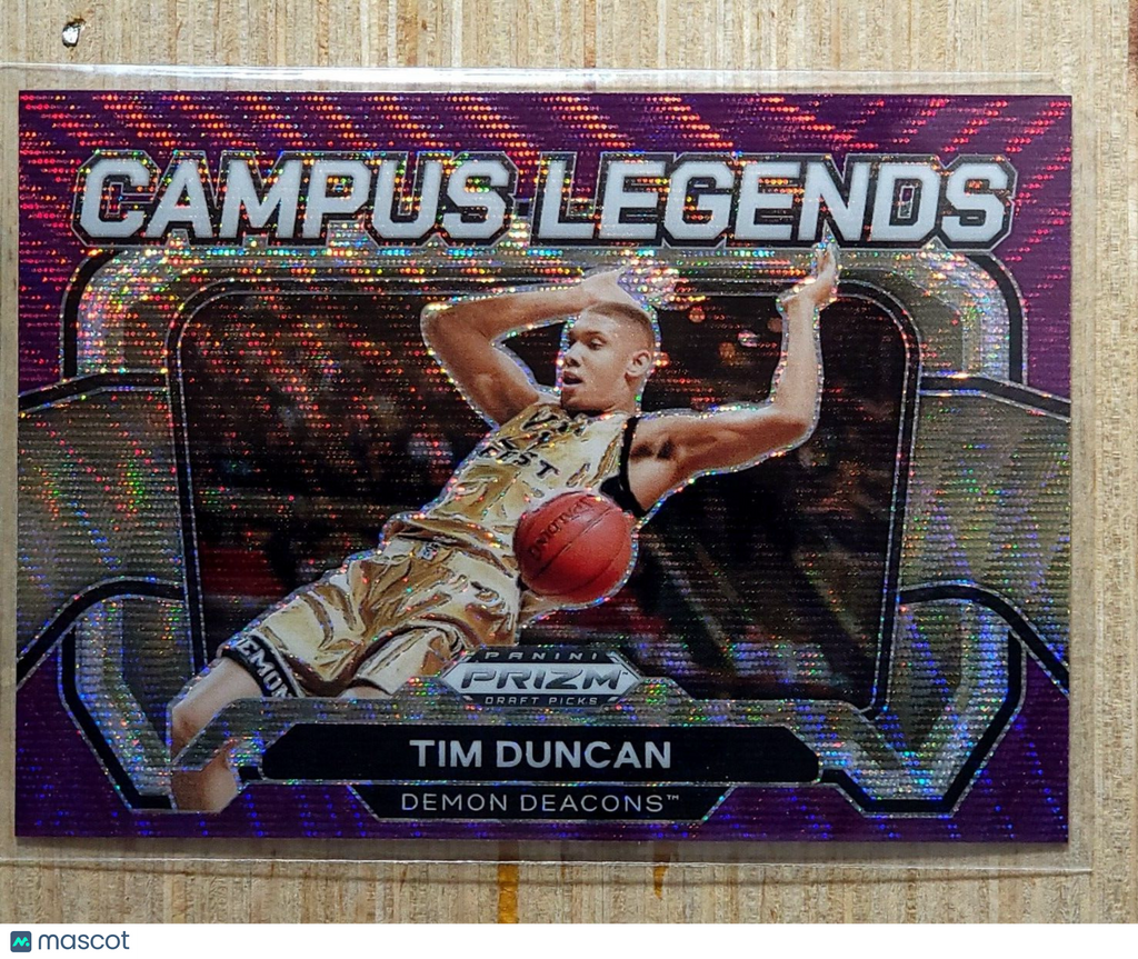 2024 Panini Prizm Draft Picks Campus Legends # 1 Tim Duncan Purple Wave