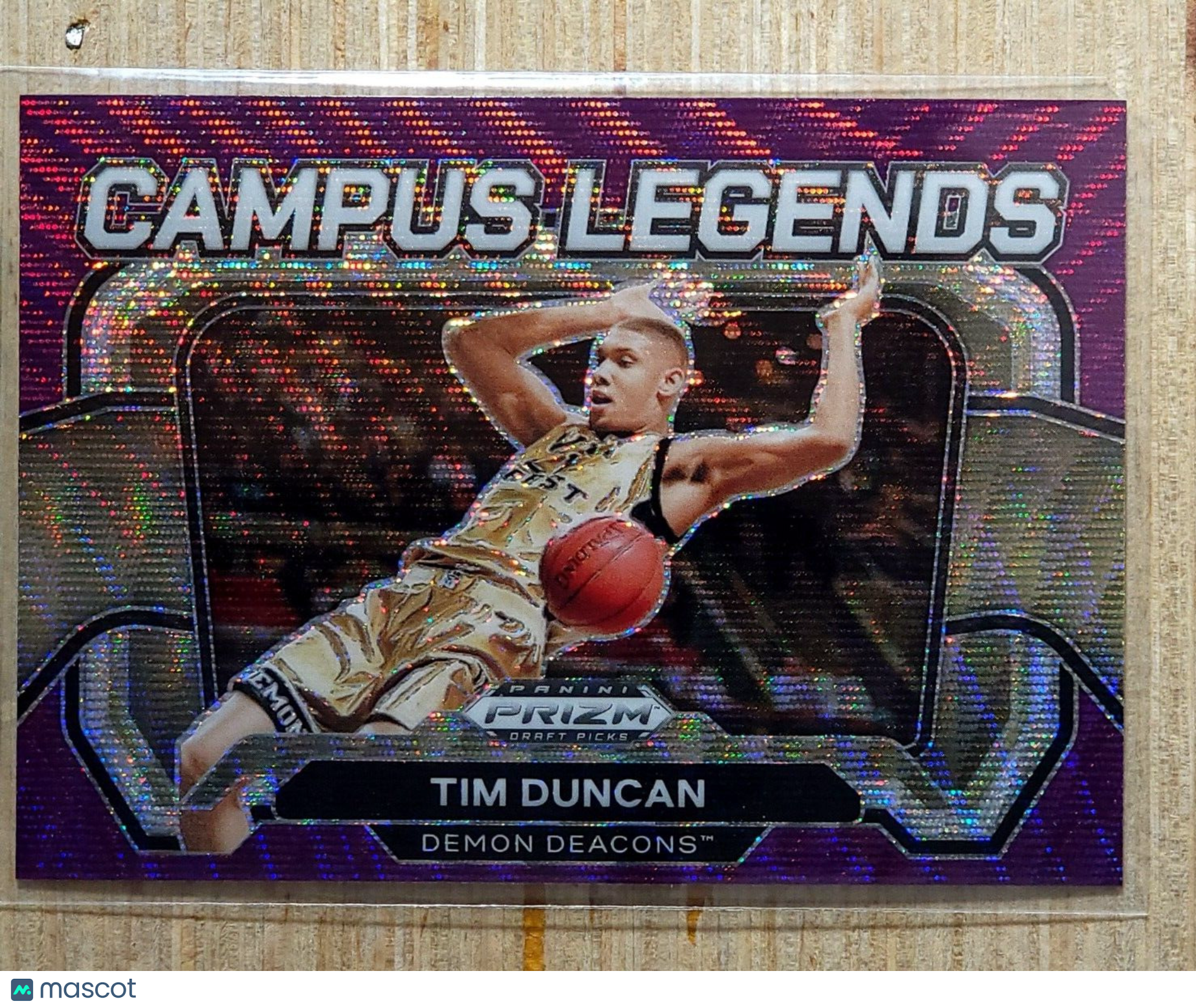 2024 Panini Prizm Draft Picks Campus Legends # 1 Tim Duncan Purple Wave