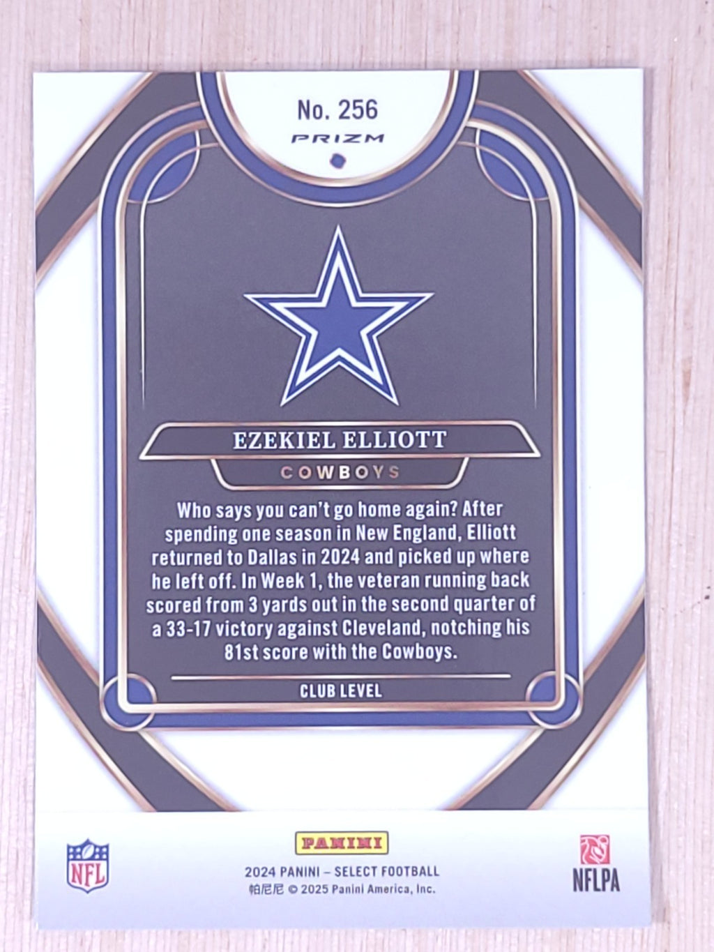 2024 Panini Select #256 Ezekiel Elliott Club Level Green Yellow Shock
