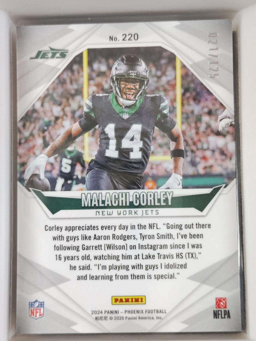 2024 Panini Phoenix - Rookies Malachi Corley #220 Gold Fade 021/125