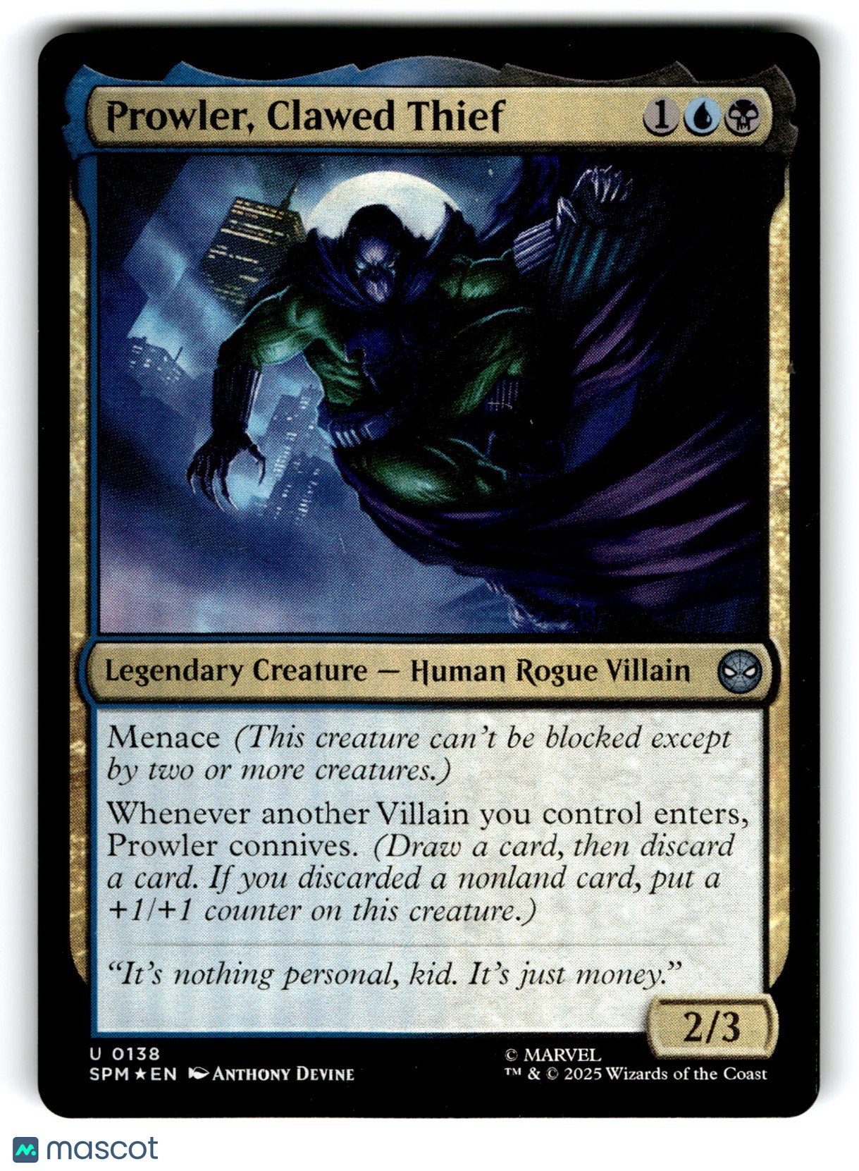 Prowler, Clawed Thief Marvel's Spider-Man Regular Foil