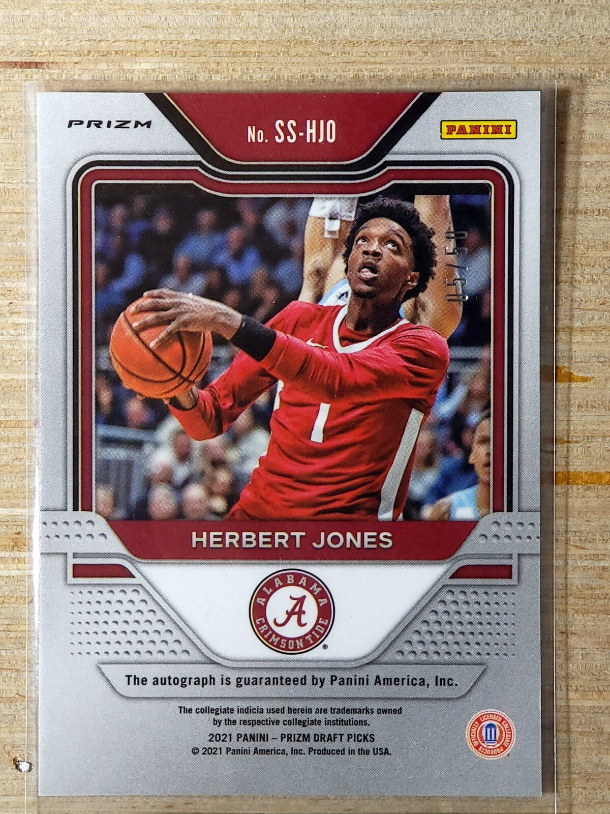 2021 Panini Prizm Draft Picks Auto #SS-HJO Herbert Jones Purple Fast Break 05/50