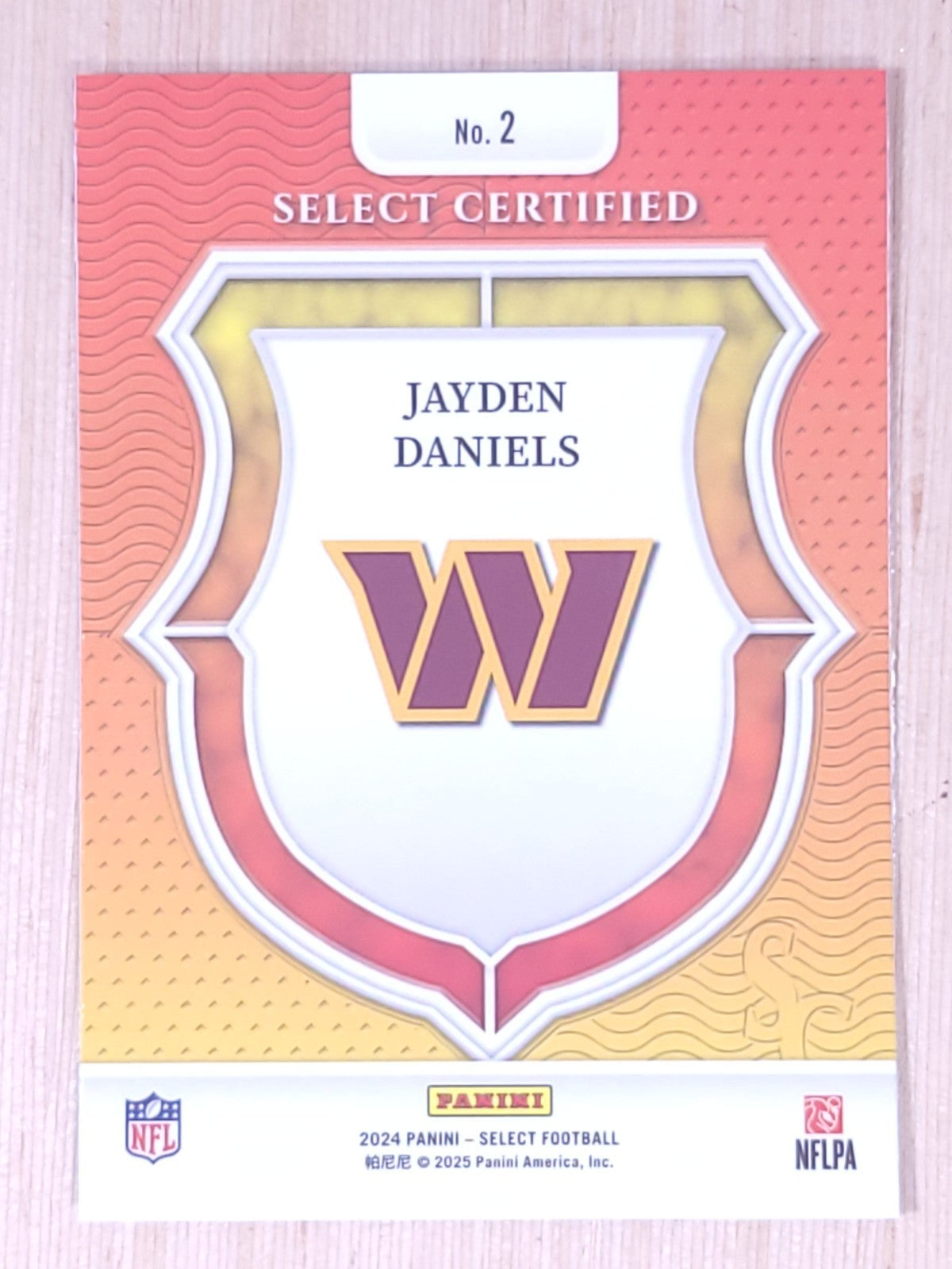 2024 Panini Select #2 Select Certified Jayden Daniels