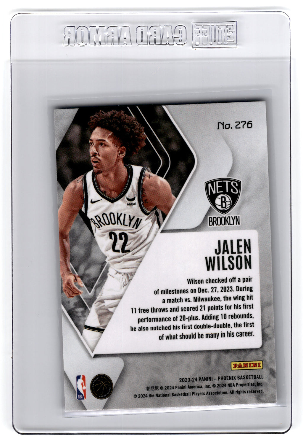 2023 Panini Phoenix Jalen Wilson #276 **Free Shipping @ $10+**