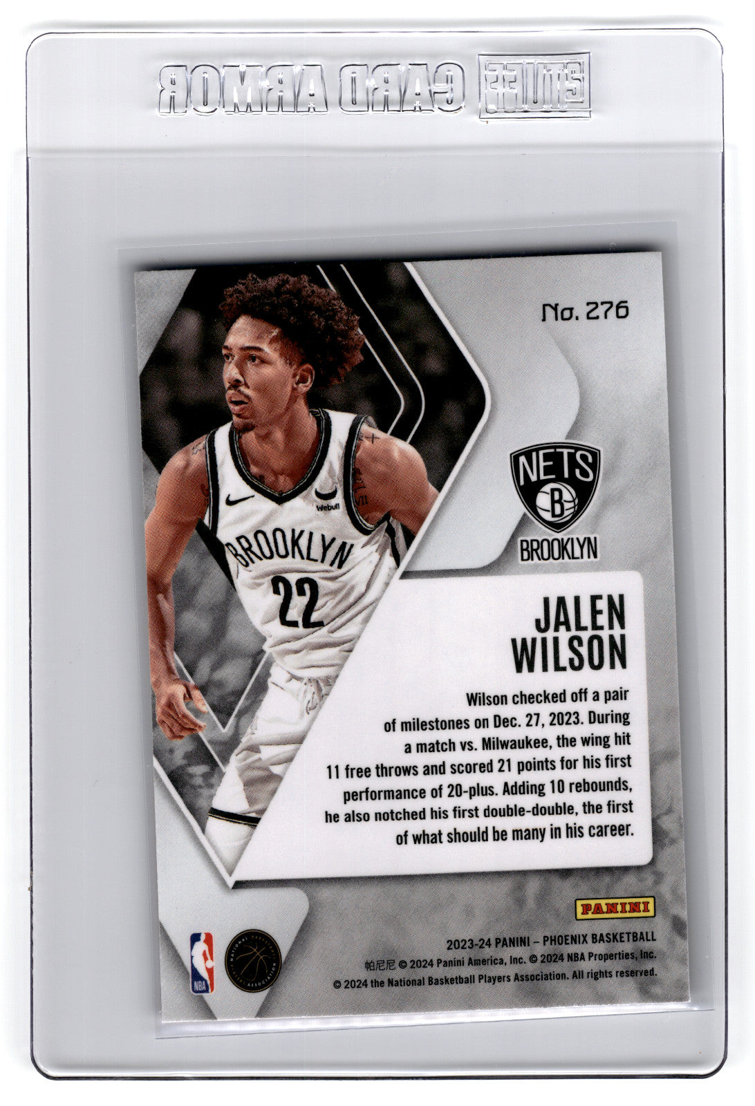 2023 Panini Phoenix Jalen Wilson #276 **Free Shipping @ $10+**