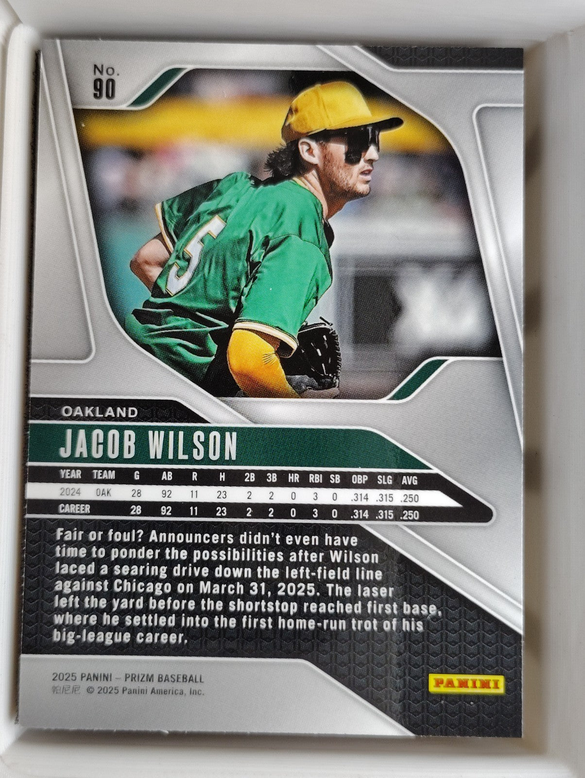 2025 Panini Prizm # 90 Jacob Wilson