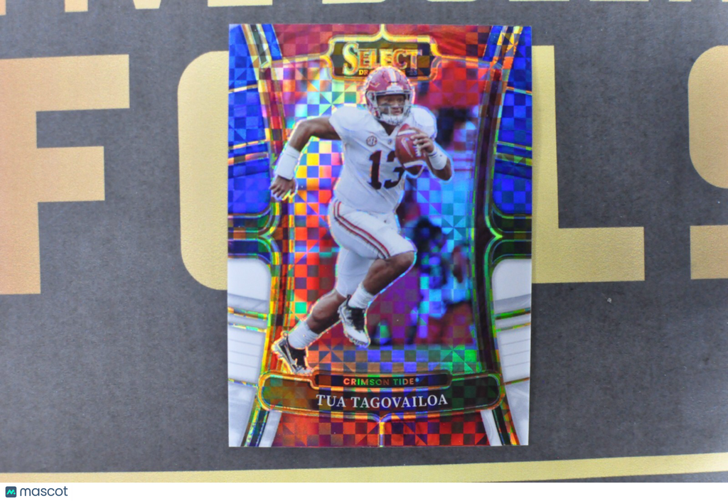 Tua Tagovailoa [Blue White Squares] #51 (2023 Panini Select Draft Picks) 066/100