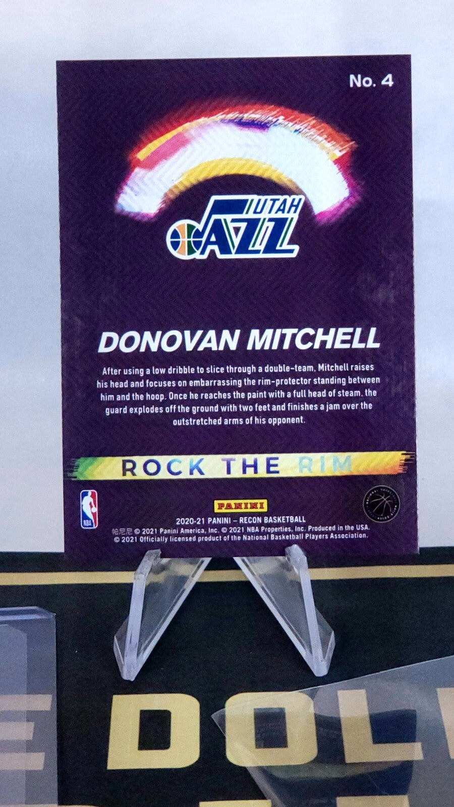 2020-21 Panini Recon Donovan Mitchell Rock The Rim #4 Jazz Cavaliers