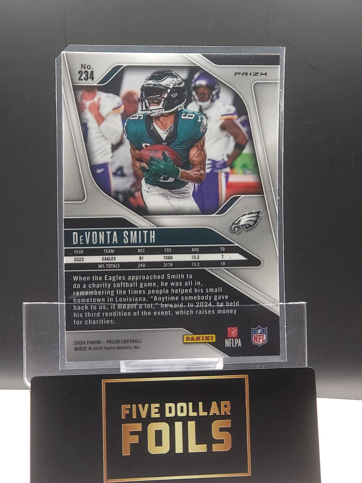 *Free Shipping @$10* 2024 Panini Prizm # 234 DeVonta Smith Red White Blue
