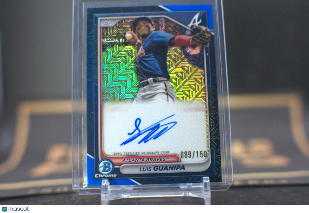 Luis Guanipa 2024 Bowman Chrome Mega Autograph 1st Blue Refractor 089/150 ATL
