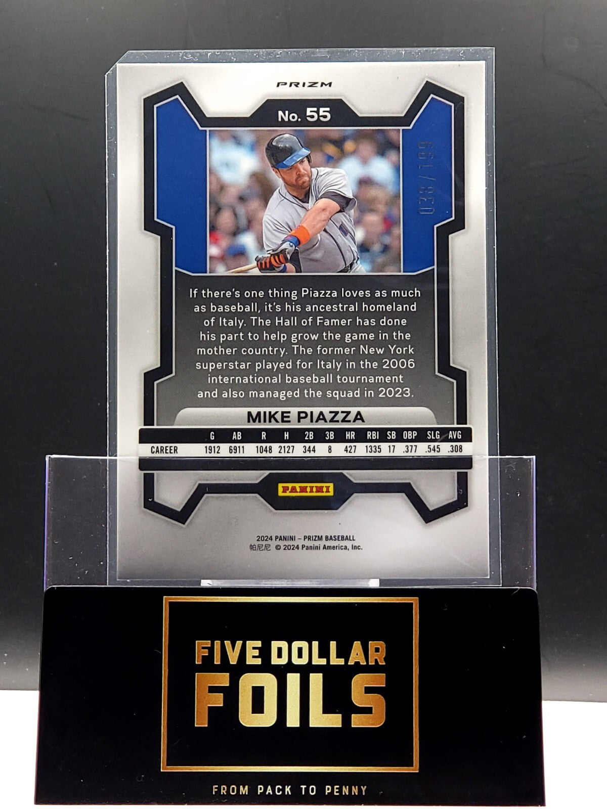 *Free Shipping @ $10* 2024 Panini Prizm #55 Mike Piazza Blue 038/199