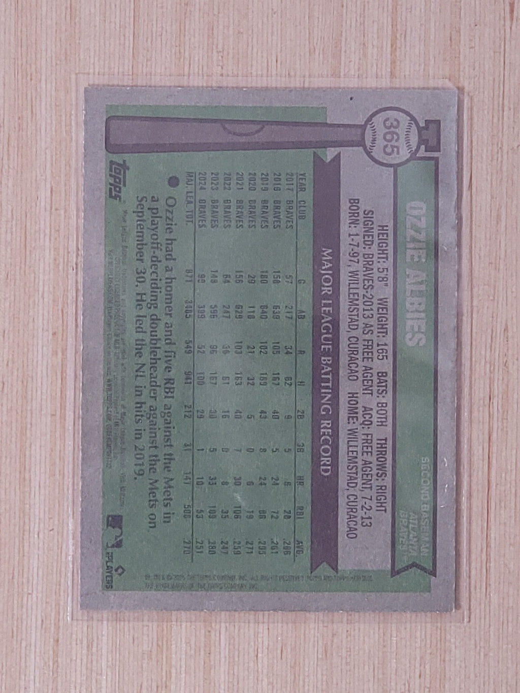 2025 Topps Heritage - Ozzie Albies #365 Yellow Border