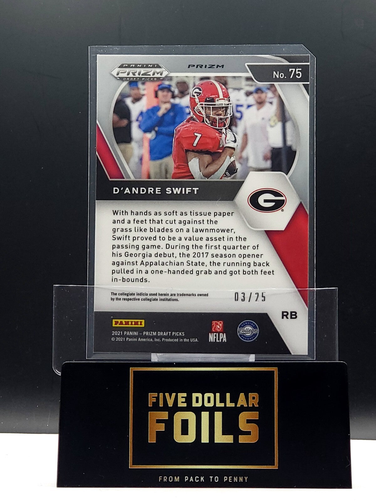 2021 Panini Prizm Draft Picks Mojo Prizm #75 D'Andre Swift 03/25