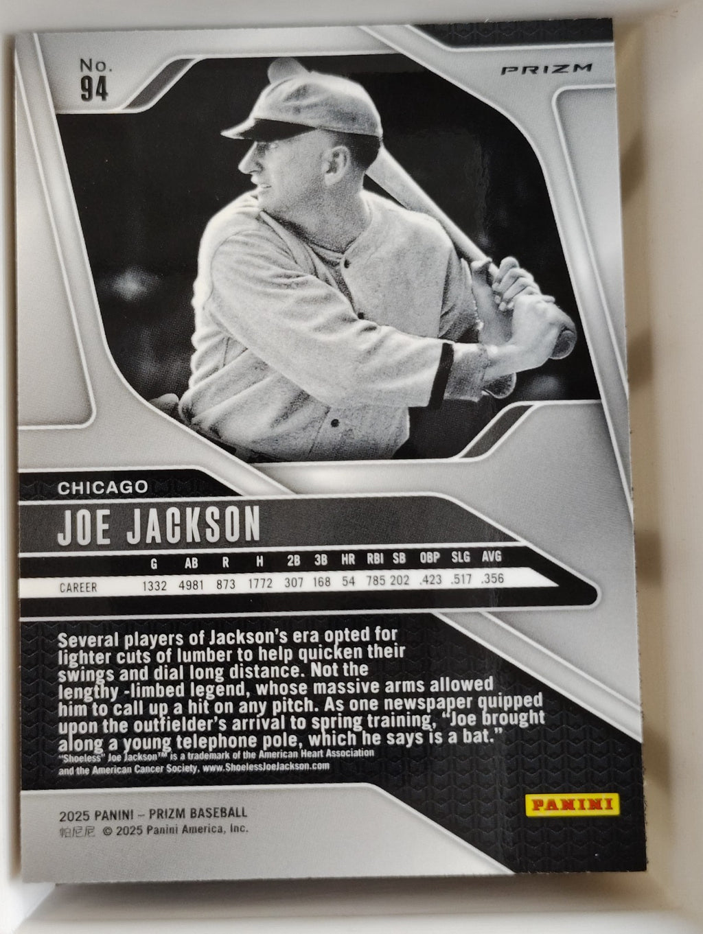 2025 Panini Prizm #94 Joe Jackson Ruby Wave