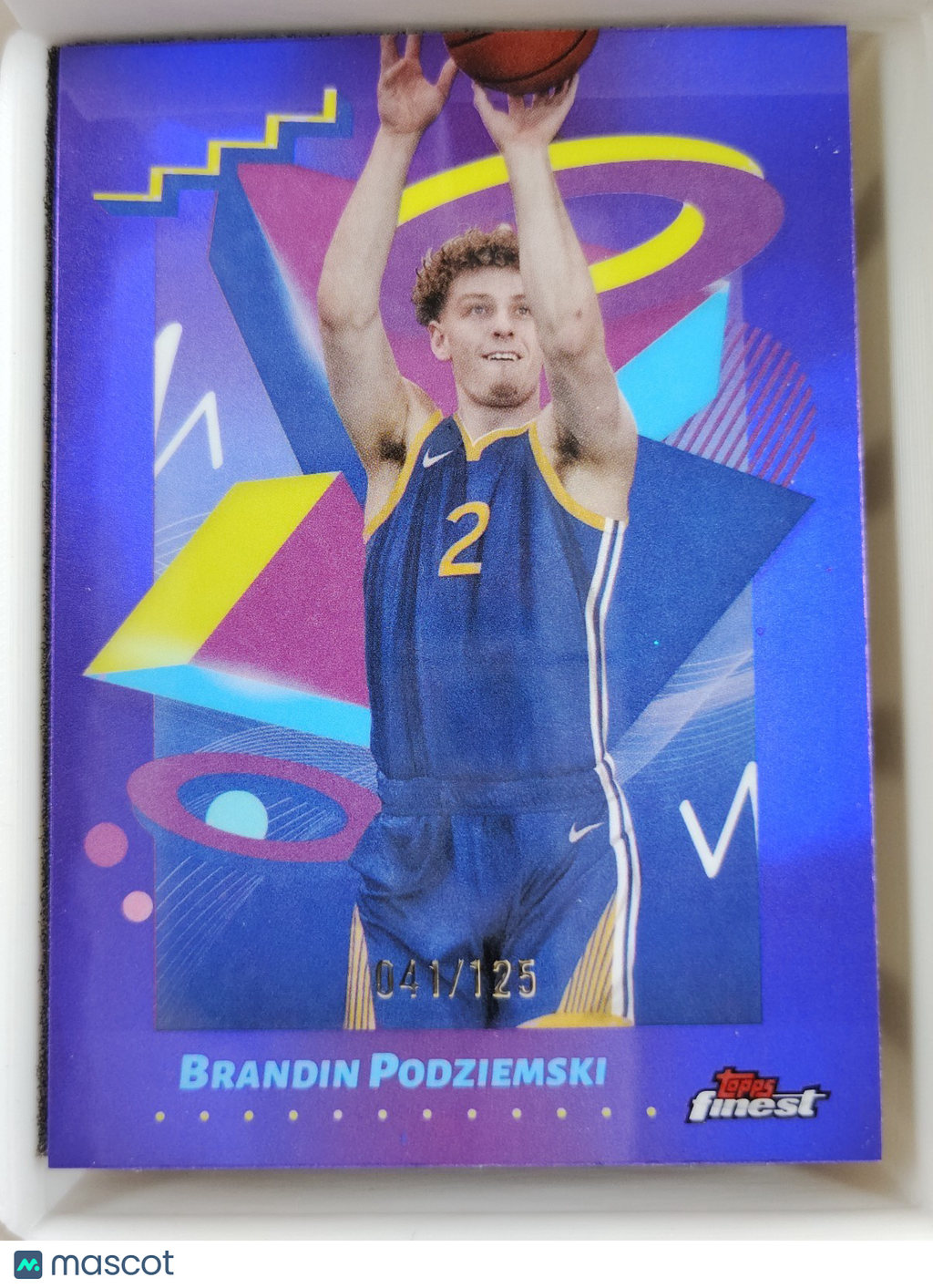 2024-25 Topps Finest Brandin Podziemski #291 Purple Refractor 041/125