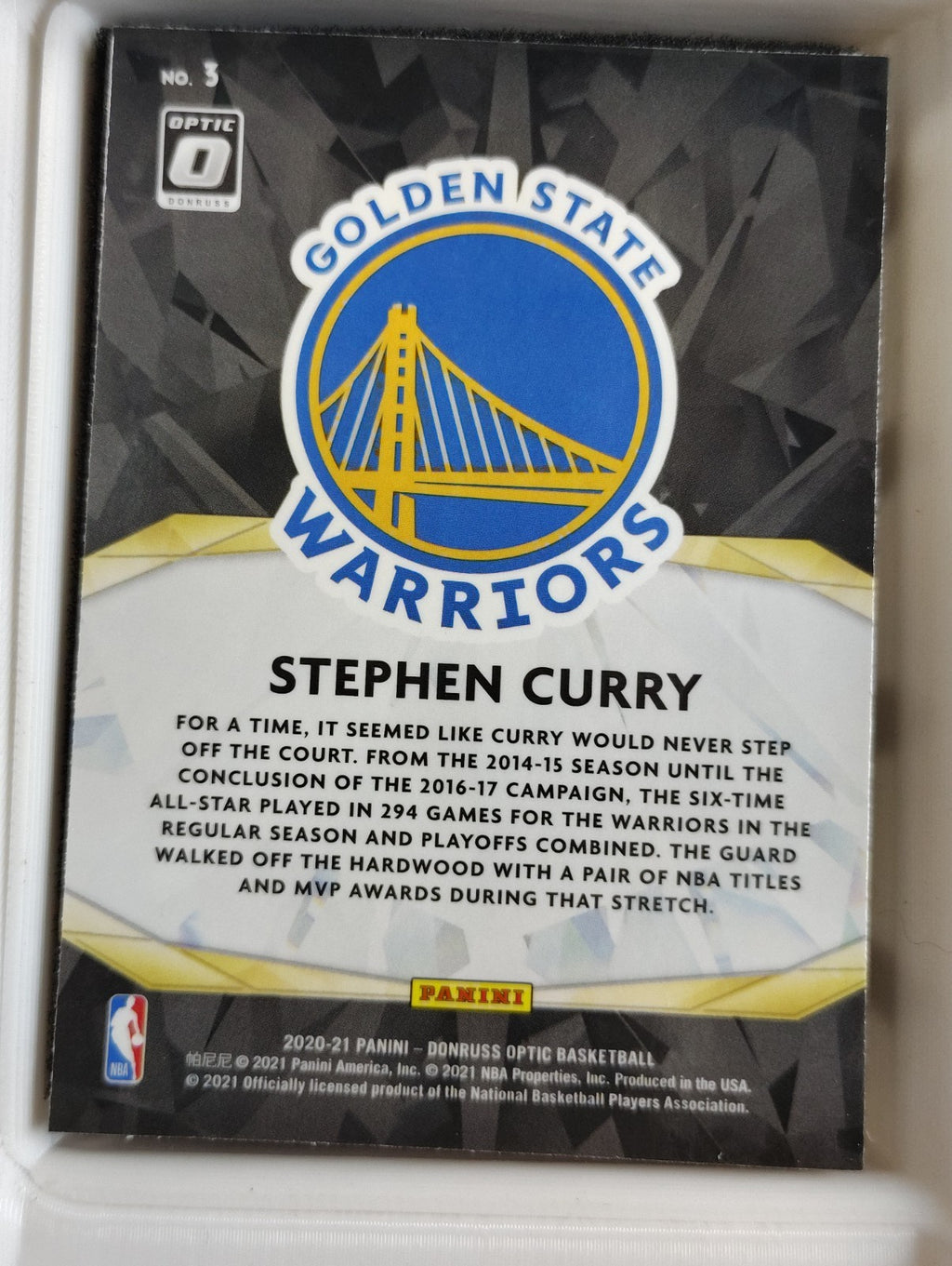 2020-21 Panini Donruss Optic #3 Stephen Curry Winners Stays