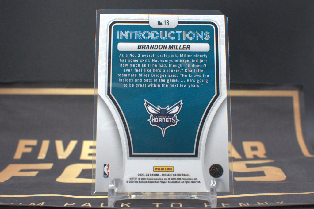 2023 Panini Mosaic Introductions: Brandon Miller #13 *Free Shipping @ $10