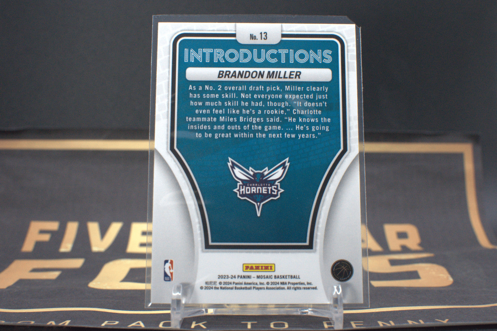2023 Panini Mosaic Introductions: Brandon Miller #13 *Free Shipping @ $10