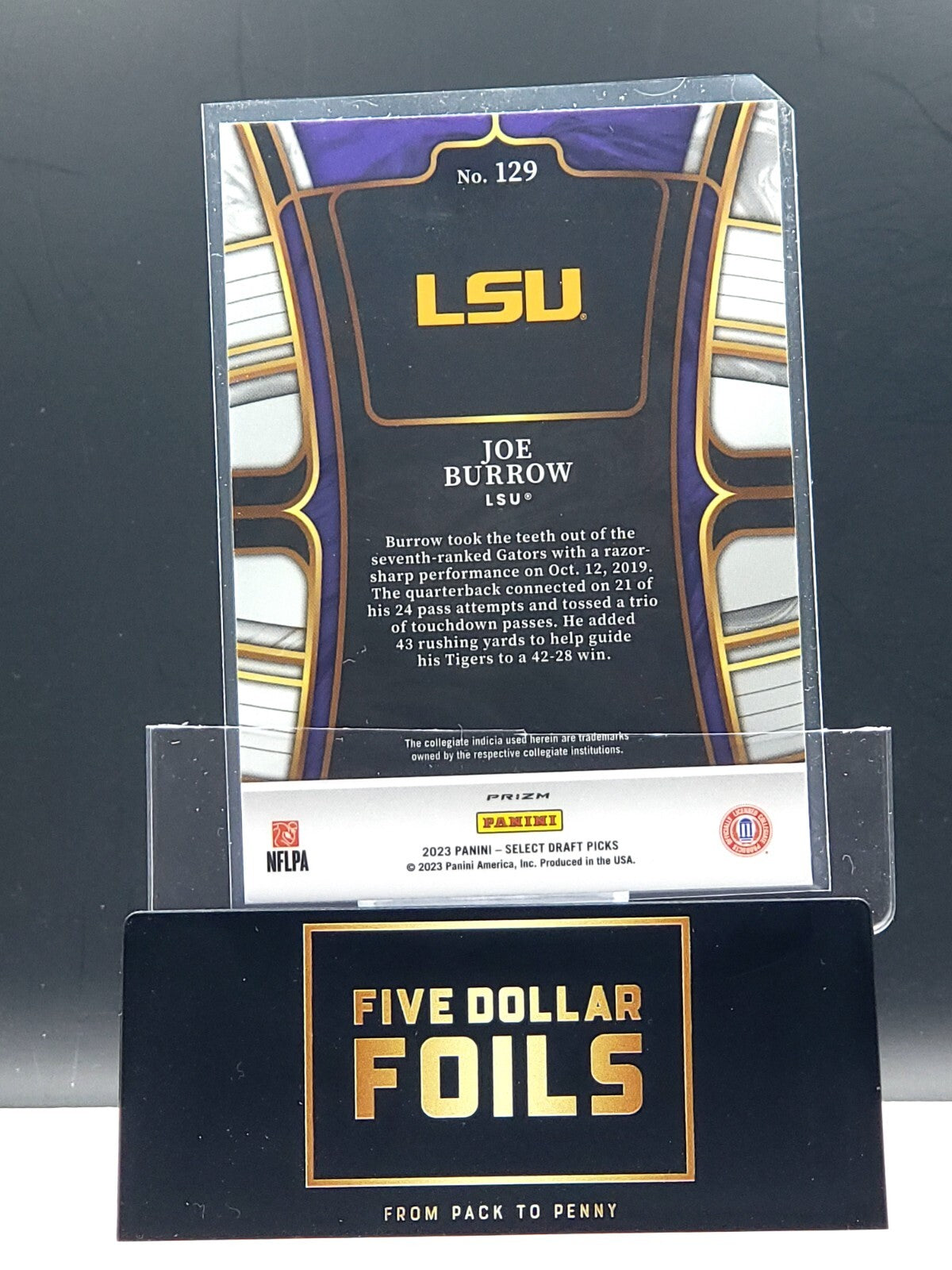 2023 Panini Select Draft Picks #129 Joe Burrow Hyper