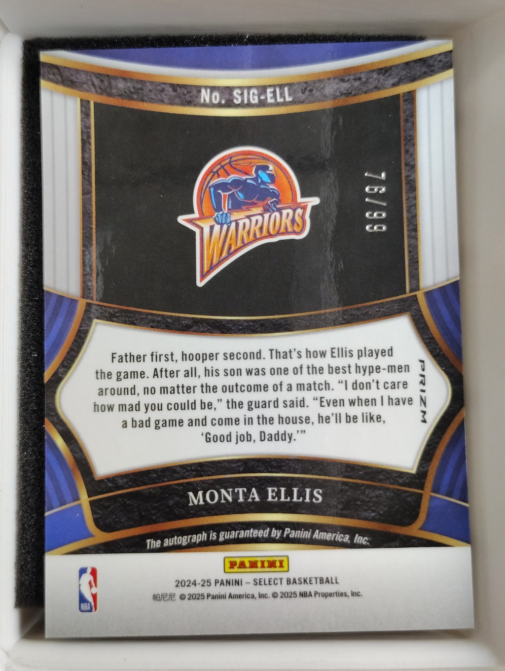 2024-25 Panini Select - Signatures Monta Ellis #SIG-ELL Red Prizm 76/99