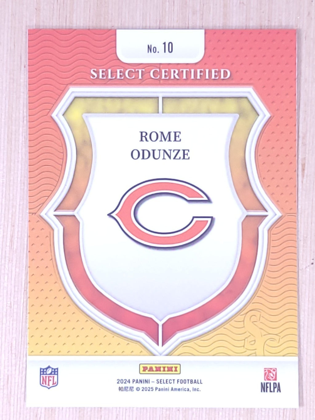 2024 Panini Select #10 Rome Odunze Select Certified