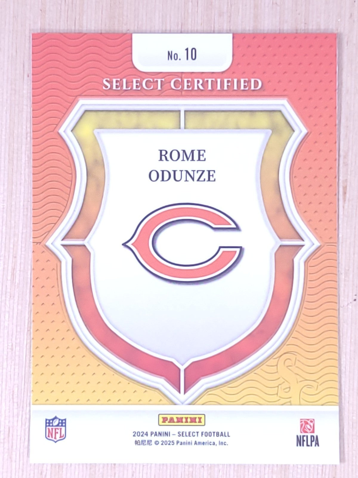 2024 Panini Select #10 Rome Odunze Select Certified