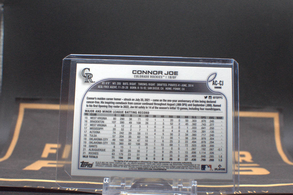 2022 Topps Chrome Update Autographs: Connor Joe #AC-CJ
