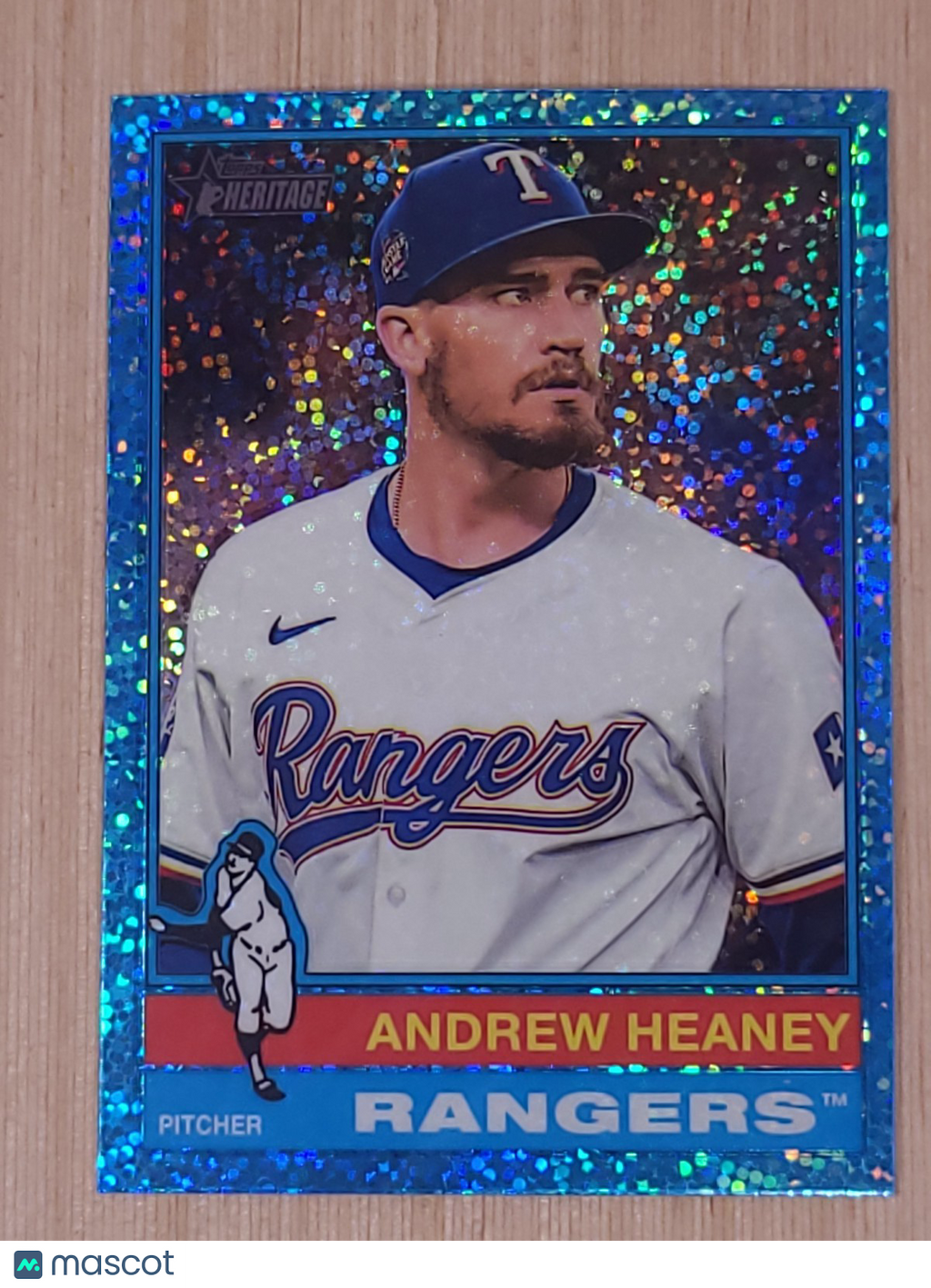 2025 Topps Heritage - Andrew Heaney #55 Chrome Light Blue Sparkle