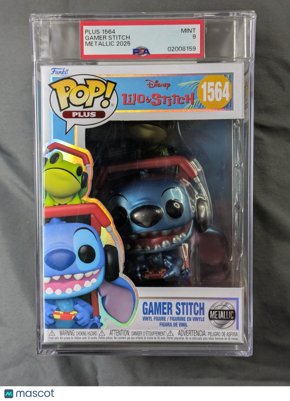 Funko POP! Plus Lilo & Stitch 1564 Gamer Stitch Metallic PSA 9