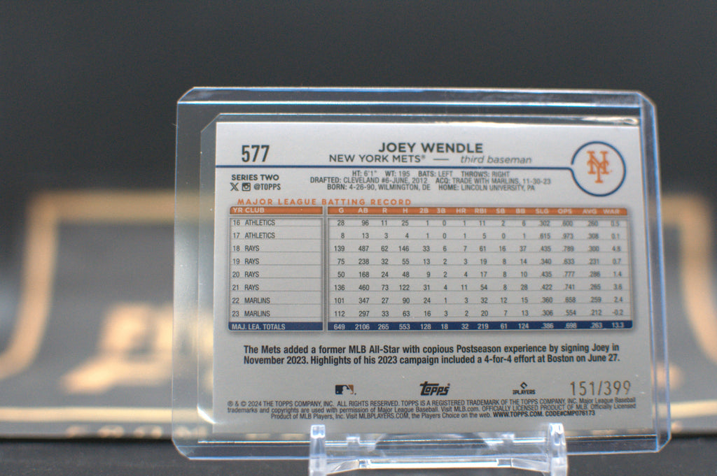 2024 Topps: Joey Wendle [Aqua Foil] #577